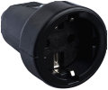 Skjøtekontakt pvc m/jord svart